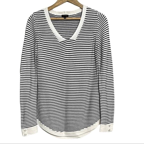 Talbots Nautical Striped V-Neck Women's Sweater Size XS - Picture 1 of 5